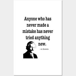 Albert Einstein Mistake Quote Posters and Art